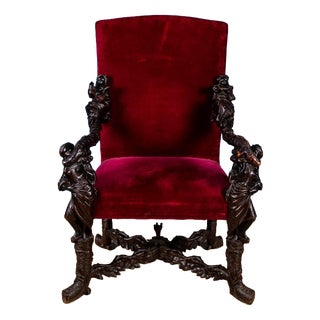Sculpted Armchair attributed to Circle of Andrea Brustolon, Italy, 17th-18th Century For Sale