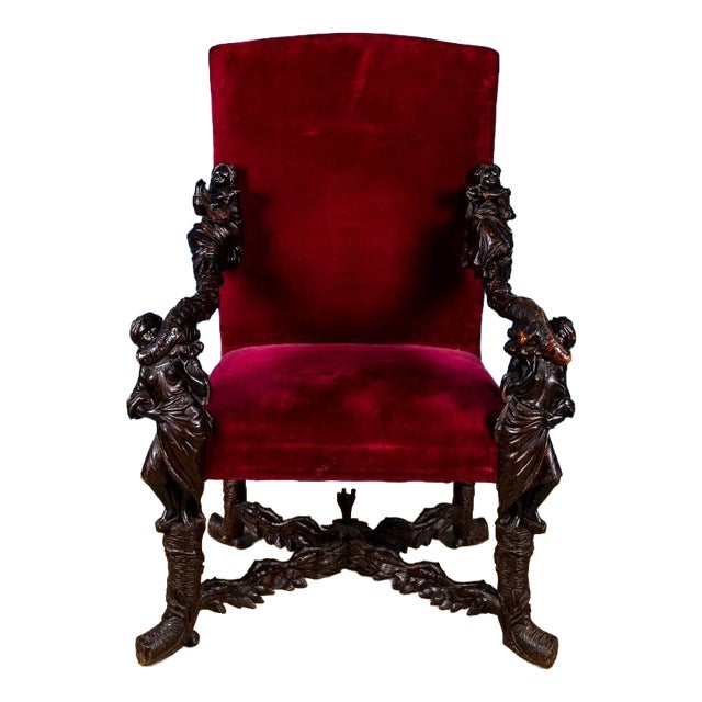 Sculpted Armchair attributed to Circle of Andrea Brustolon, Italy, 17th-18th Century For Sale