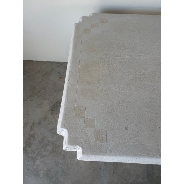 1980’s Postmodern Plastered Wood Geometric Game / Dining Table For Sale In Miami - Image 6 of 12