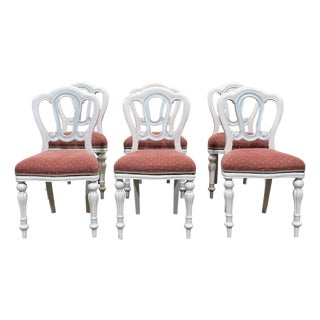 English Victorian-Style Mahogany Chairs, 1950s, Set of 6 For Sale