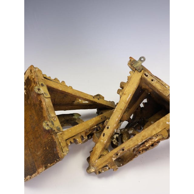 Antique 19th Century Rococo Revival Giltwood Wall Brackets, 1880, Set of 2 For Sale - Image 12 of 18