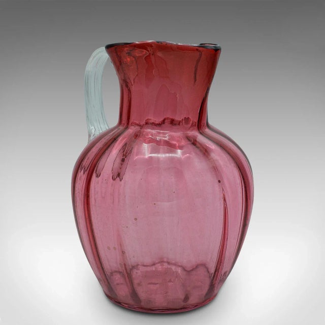 1930s Vintage Cranberry Glass Cordial Mixer Set For Sale - Image 4 of 13