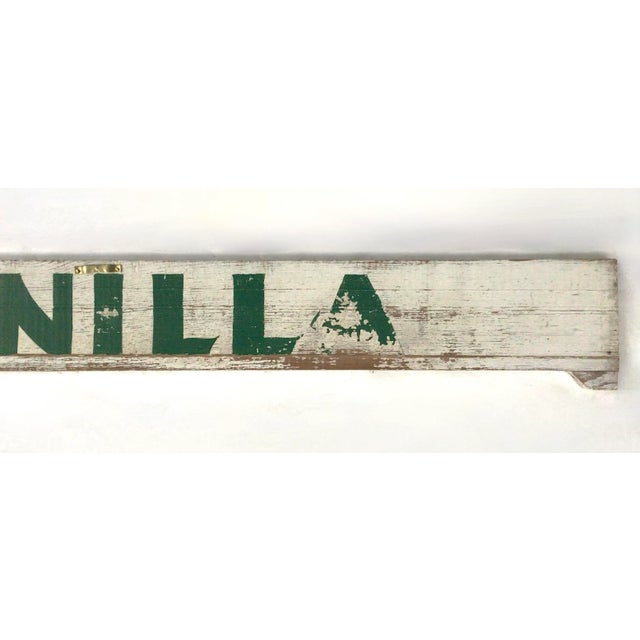 Vintage Wood Two Sided Vanilla Sign For Sale - Image 6 of 6