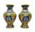 Blue Pair of Mid-Century Chinese Cloisonné Vases – Blue, Green & Gold Enamel With Lotus Motif – Chinoiserie / Hollywood Regency For Sale - Image 8 of 10