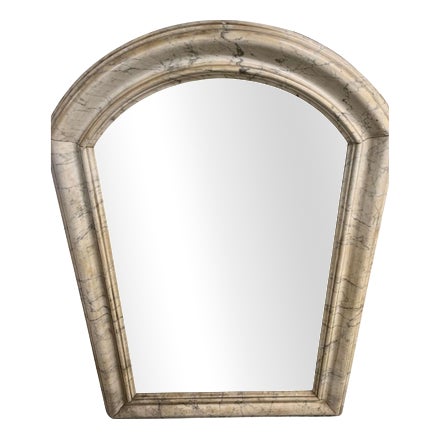 Antique French Marble Arched Mirror Frame, 1890s For Sale