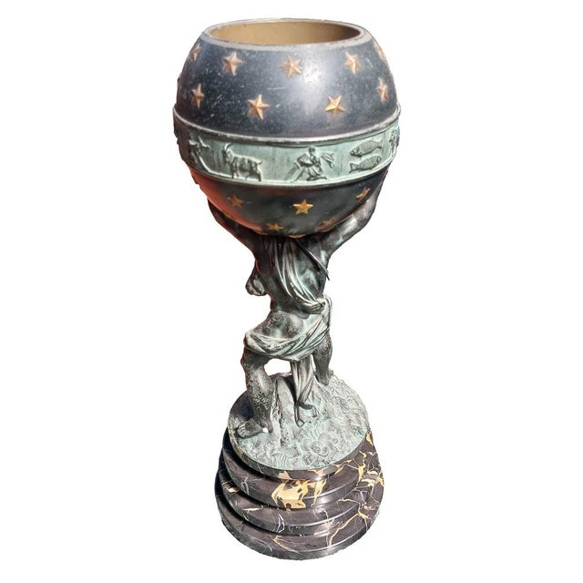 Table Lamp with Atlas and the Celestial Vault, 19th Century For Sale - Image 3 of 6
