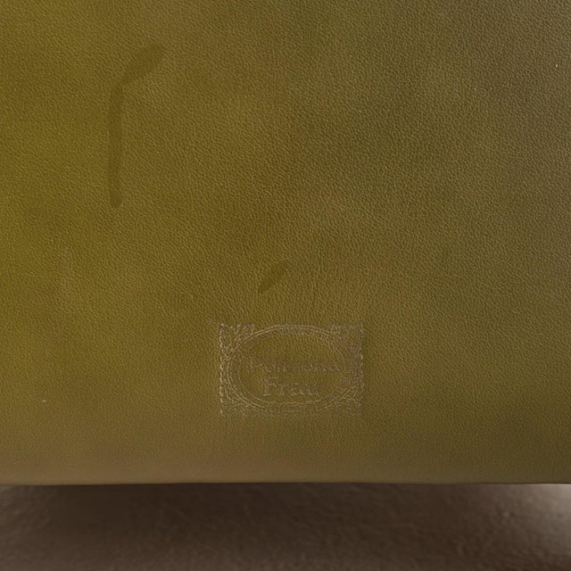 Italian Olive Leather Ottoman by Tito Agnoli, 1970s - 2 Available For Sale - Image 11 of 11