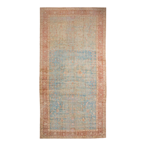 Superb Ligth Blue Background Allover-Floral Pattern Antique Indian Agra Lahore Rug