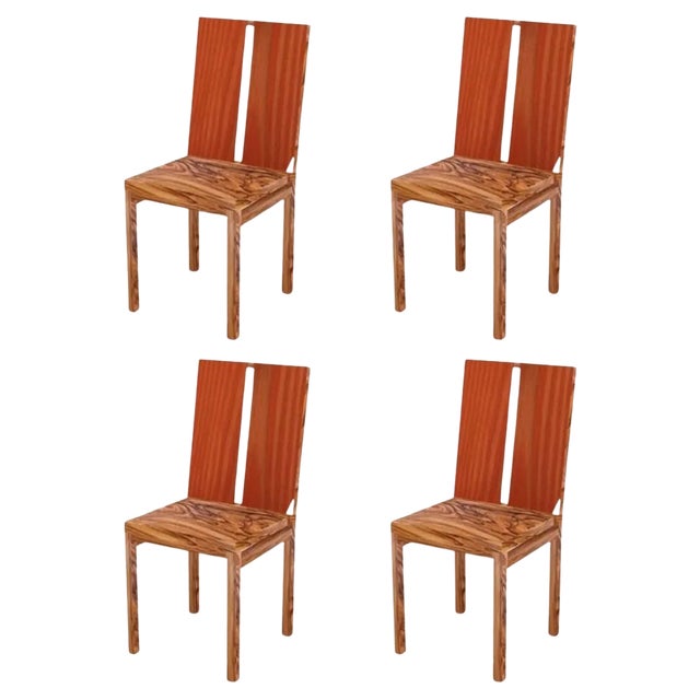 Two Stripe Chair by Derya Arpac, Set of 4 For Sale