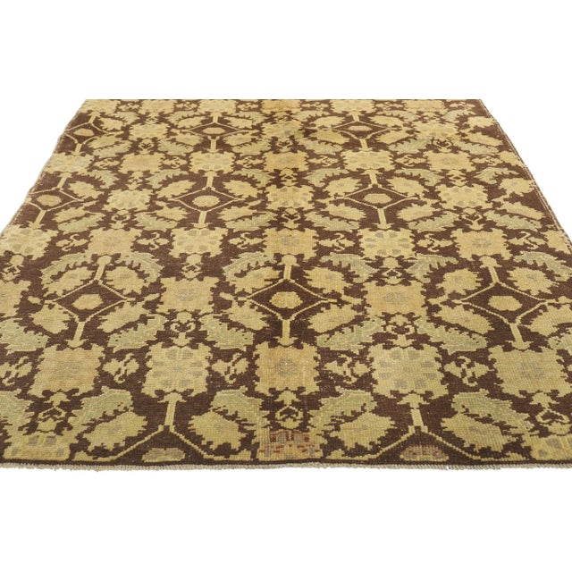 Vintage Turkish Oushak Rug - 04'04 X 07'08 For Sale - Image 4 of 9