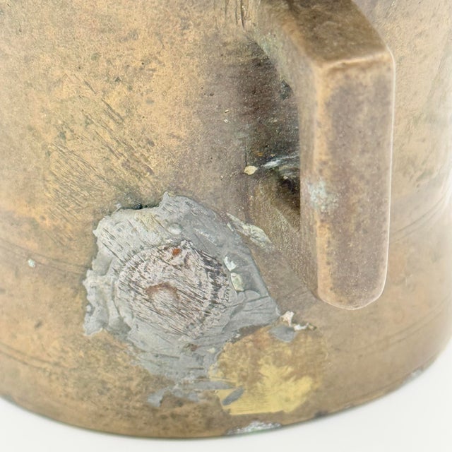 Late 19th Century 19th-Century Austrian or German Brass Apothecary Mortar and Pestle For Sale - Image 5 of 8