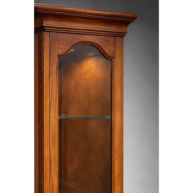 Wood Vintage Harbor House Solid Oak Lighted Curio Cabinet With Glass Sides – Model 9630 – Adjustable Shelves For Sale - Image 7 of 12