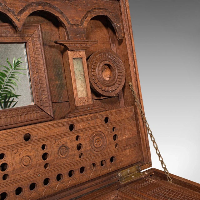 1880s Antique Victorian Teak Travelling Cleric's Chest For Sale - Image 12 of 13