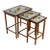Teak Abstract Mosaic Tile Top Nesting Tables Set of 3 Mid-Century Modern 1960s For Sale