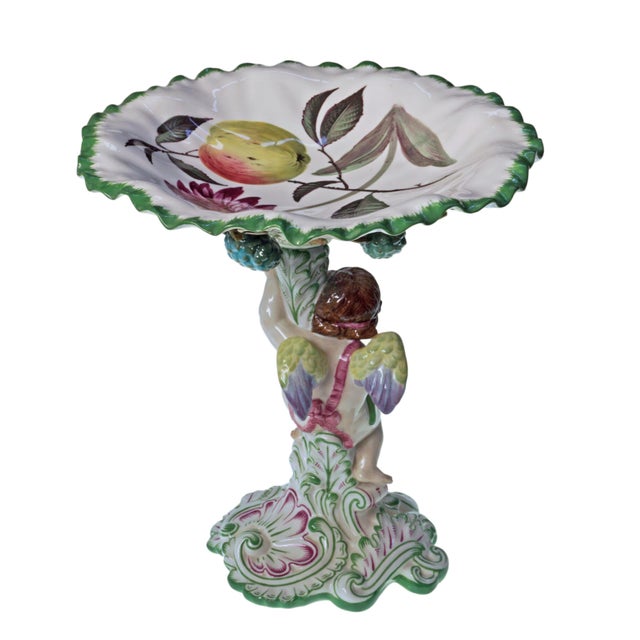 Antique Pair of Spode Botanical Pedestal Bowls England 1921 Compote Tazza For Sale - Image 9 of 10