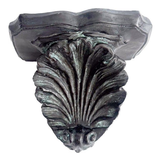 Vintage Regency Rococo-Style Ornate Shell Wall Bracket Shelf For Sale