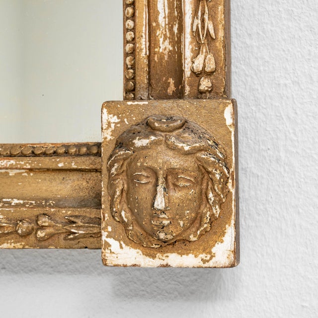 1900s French Wooden Mirror With Carved Figures For Sale - Image 9 of 18