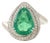 VRJewels 3.74ct Pear Shape Emerald Diamond Double Halo Cocktail Ring 18k Gold Size 5.5 For Sale