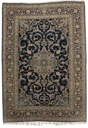 Vintage Persian Kashan Oriental Rug - 8'1" X 11'5"