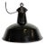 Industrial Black Enamel Factory Lamp with Cast Iron Top from Elektrosvit, 1950s For Sale