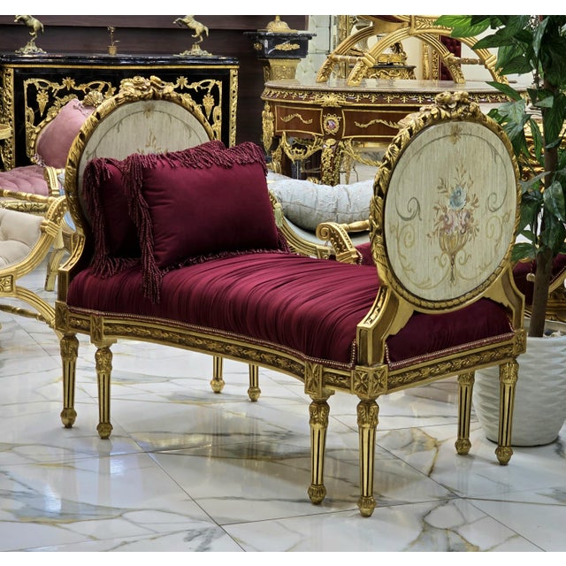 Textile Marquis French Tufted Bench Velvet For Sale - Image 7 of 7