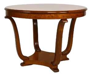 Art Deco Round Pedestal Table in Walnut Veneer, 1930s