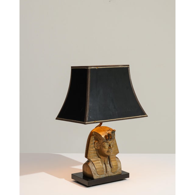 20th Century Regency Brass Pharaoh Table Lamp For Sale - Image 12 of 17