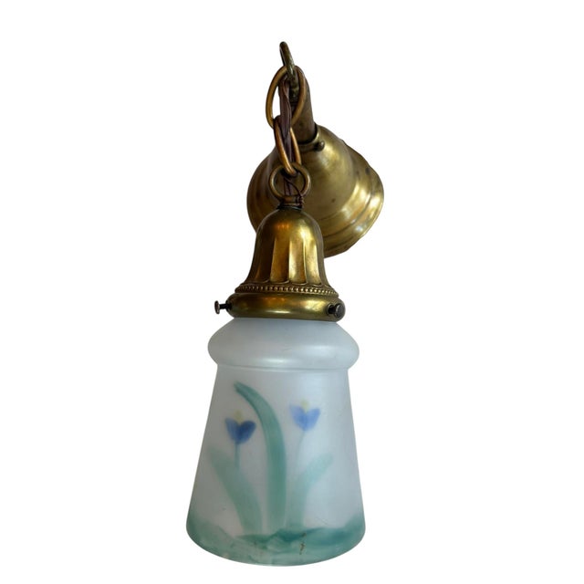 These are so great because they can be used as wall sconces or hanging ceiling pendants! The hand painted flower design on...