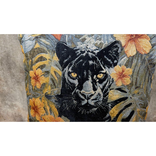 Black Panther Botanical Cushion Cover For Sale - Image 9 of 12