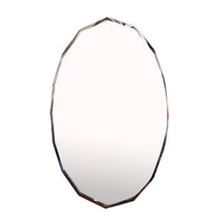 Polished Stainless Steel Gibson Studio Paul Oval Mirror For Sale