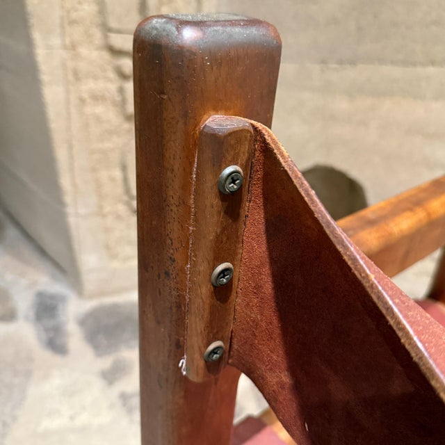 Mid-Century Modern Walnut & Leather Dining Set Studio Made For Sale - Image 10 of 13