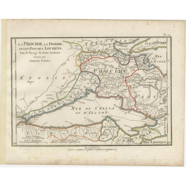 Ancient Phocis, Doris and Locris Map from Ambroise Tardieu, 1825 For Sale - Image 3 of 10