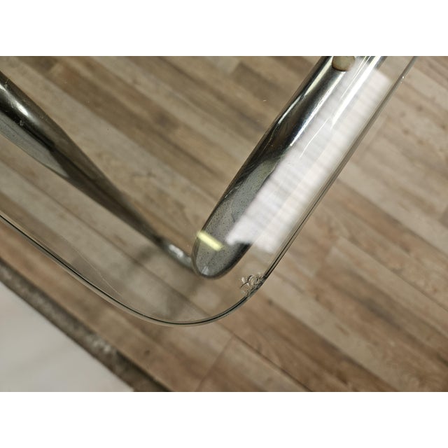 Bauhaus Table in Chromed Tubular Steel and Glass, 1970 For Sale - Image 9 of 12