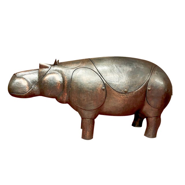 Large Copper Hippo Bar Sculpture in the style of Xavier Lalanne, 1980s For Sale