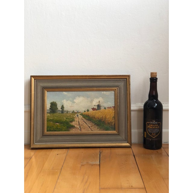 Antique Original Landscape Cottage Oil Painting: Framed Nature Art For Sale - Image 11 of 14