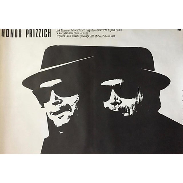 Mid-Century Modern Polish Prizzi's Honor Movie Poster by Mieczysław Wasilewski, 1986 For Sale - Image 3 of 3