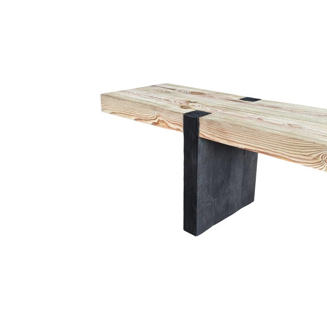 Long Sculptural Teak Wood Bench, Modern Organic, Stunning Wood Textures For Sale - Image 4 of 8