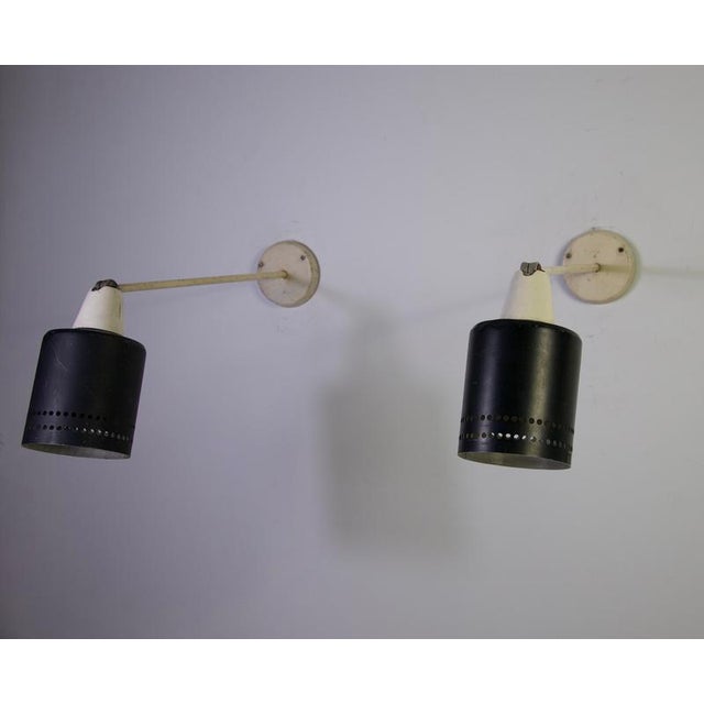 1950s Mid-Century Modern Adjustable Metal Wall Lamps, Germany, 1950s, Set of 2 For Sale - Image 5 of 16