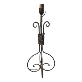 Vintage Spanish Colonial Wrought Iron Table Lamp For Sale