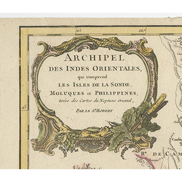 Antique Map of the Indonesian and Philippine Archipelagos by R. De Vaugondy For Sale - Image 3 of 9