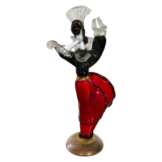 Venetian Murano Glass Flamenco Dancer Figurine, 1950 For Sale