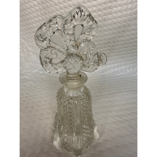 Beautiful Bow Shaped Top, Etched Glass Perfume Decanter For Sale - Image 4 of 6