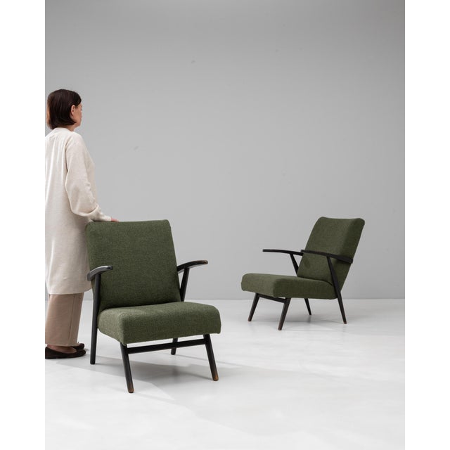 1960s Czech Upholstered Armchairs - A Pair For Sale - Image 17 of 18