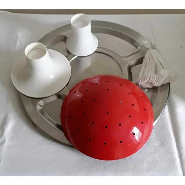 Vintage German Mushroom in Stainless Steel and Plastic, 1970s, in Very Good conditions. Designed 1970 to 1979 This piece...