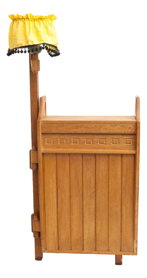 Bar Cabinet with Floor Lamp by Guillerme et Chambron, 1950s