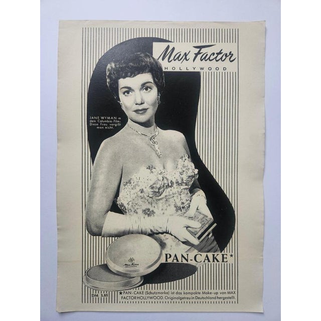 Art Deco Advertising Poster Max Factor Pan Cake, USA, 1940s For Sale - Image 3 of 8