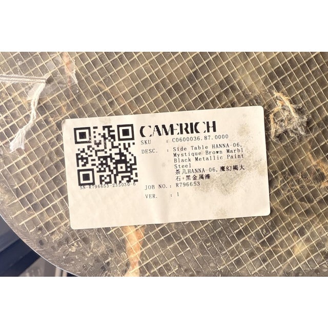 Early 21st Century Camerich Black Marble End Table For Sale - Image 5 of 6