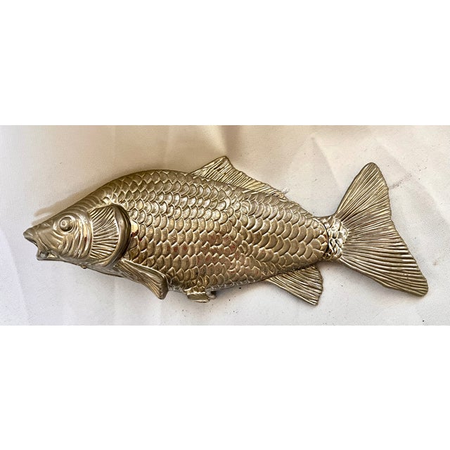 Metal Vintage Italian Fish Metal Letter/Card Holder For Sale - Image 7 of 13