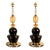 1990s Mid Century Modern Leopard Murano Glass Table Lamps - a Pair For Sale