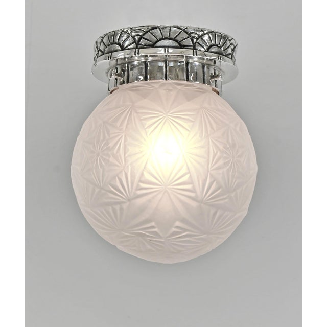 Metal 1930s French Art Deco Flush Mount by C. Jamain & Sonover France - A Pair For Sale - Image 7 of 10